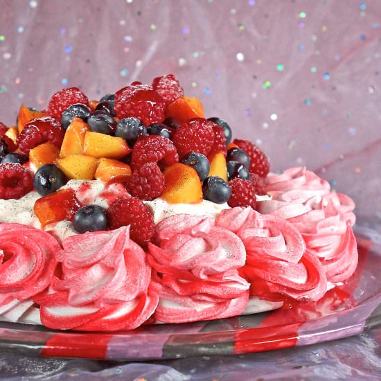Pink Pavlova - Recipe photo by glutenfreealchemist