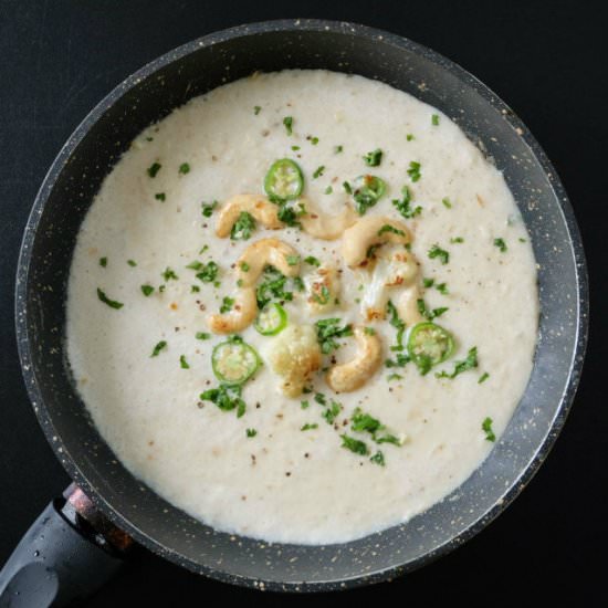Cauliflower Cashew Nut Chili Soup - Recipe photo by biohackers recipes