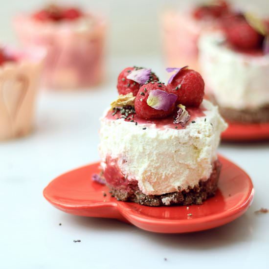 Keto Raspberry No-Bake Cheesecake - Recipe photo by My PCOS Kitchen