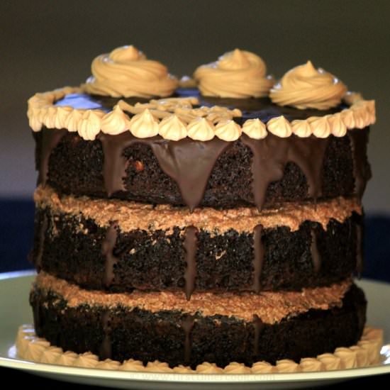 Triple Layer Chocolate Naked Cake - Recipe photo by firsttimercook