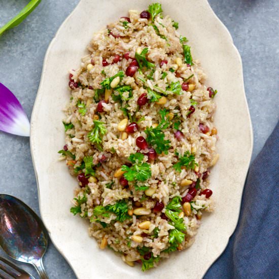 Quinoa, Pomegranate & Pignoli Salad - Recipe photo by Ciao Chow Bambina