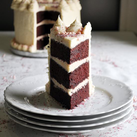 3 Layer Red Velvet Cake - Recipe photo by BatterandDough