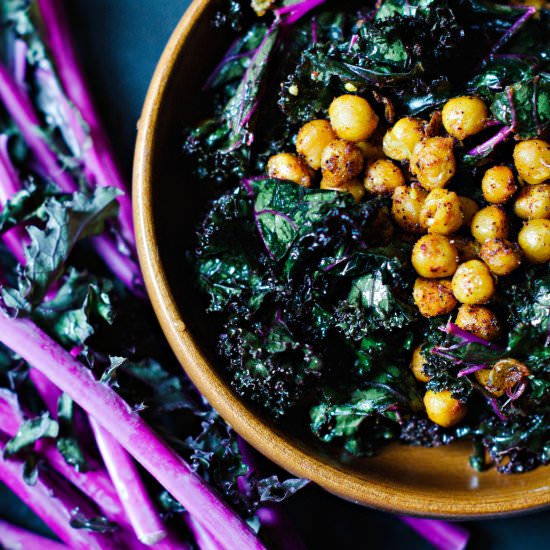 Roasted Chickpea Kale Salad - Recipe photo by spice and sprout