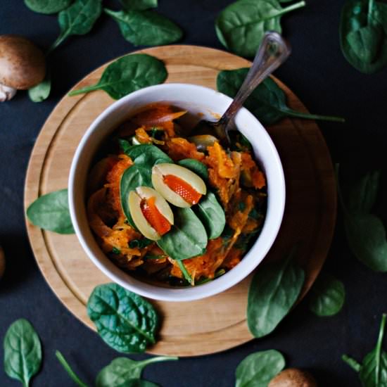 Skillet Spaghetti Squash Pasta - Recipe photo by spice and sprout