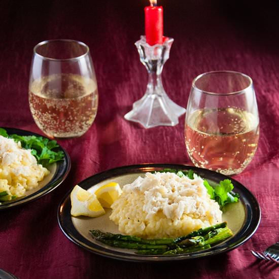 Crab Risotto with Asparagus - Recipe photo by SeasonedSprinkles