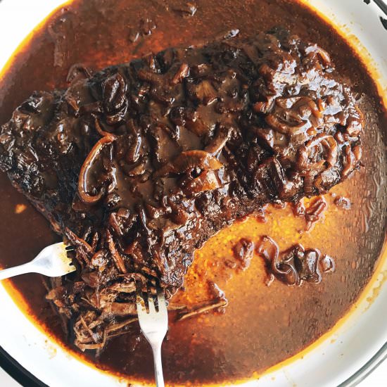 Pomegranate Braised Brisket - Recipe photo by danielle renov