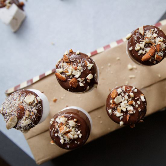 Chocolate Dipped Marshmallows - Recipe photo by The Sweet Nerd