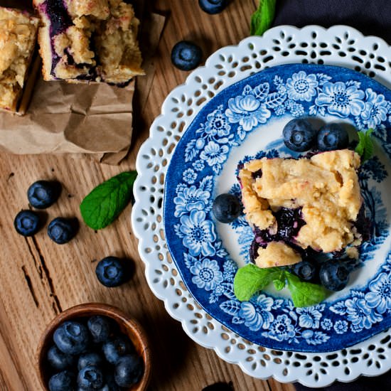 Blueberry Crumb Bars - Recipe photo by cookiesforengland