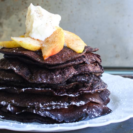 Flourless Chocolate Pancakes - Recipe photo by rebelskitchen