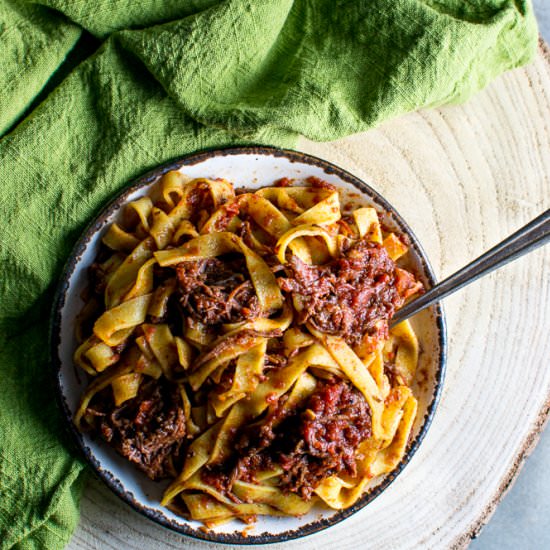 Slow Cooker Short Rib Pasta - Recipe photo by Stuck on Sweet