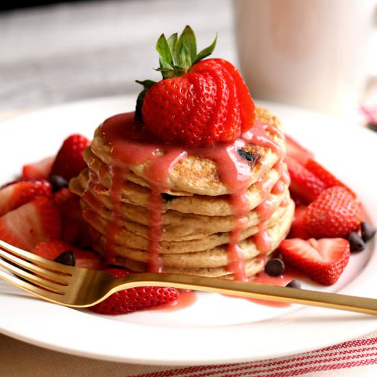 Fluffy Chocolate Chip Pancakes - Recipe photo by Emily Honeycutt