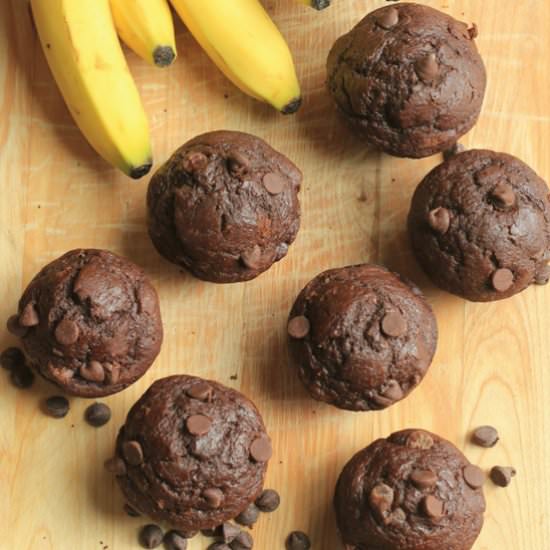 Double Chocolate Banana Muffins - Recipe photo by SprinkleofJoy