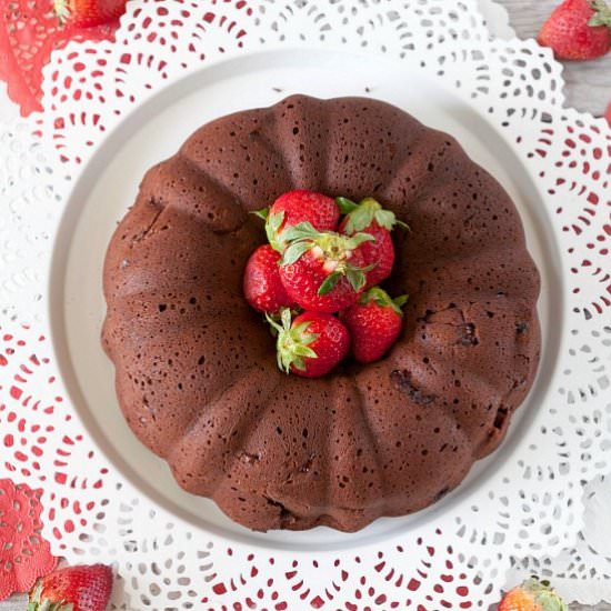 Chocolate Strawberry Yogurt Cake - Recipe photo by Food Done Light
