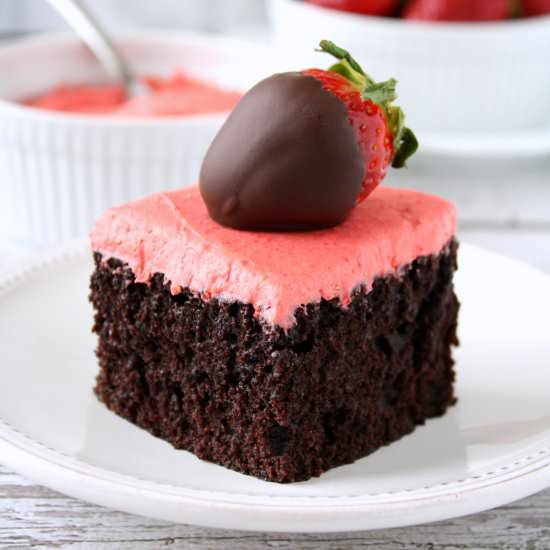 Strawberry Chocolate Cake - Recipe photo by PutOnYourCakePants