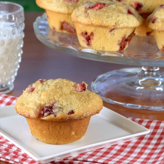 Strawberry Muffins - Recipe photo by For the Love of Cooking