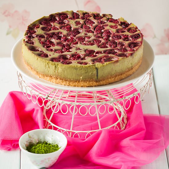 Matcha Raspberry Cheesecake - Recipe photo by Simple Sugars
