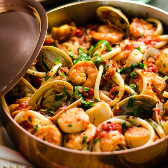 Seafood Fra Diavolo - Recipe photo by MorganHosttheToast