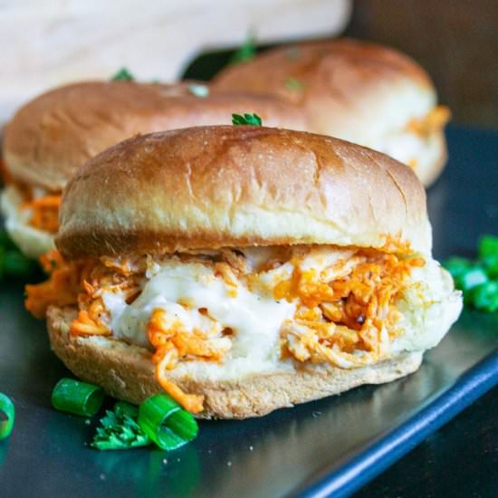 Buffalo Chicken Sliders for Two - Recipe photo by aflavorjournal