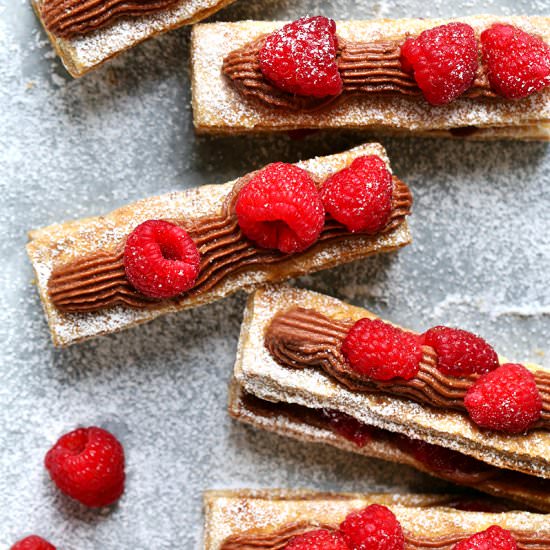 Raspberry Chocolate Cream Napoleons - Recipe photo by tuttidolci