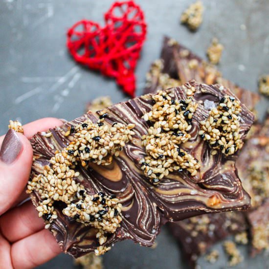 Sweet and Salty Chocolate Bark - Recipe photo by cleaneatinggoddess