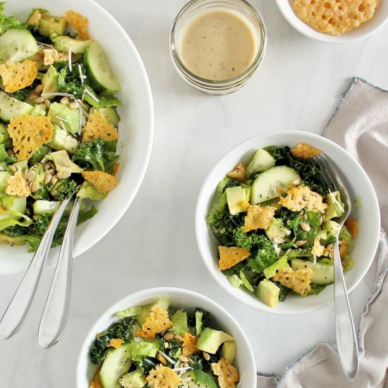 Caesar Salad with Parmesan Croutons - Recipe photo by Inspired Edibles