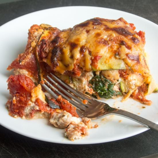 Italian Sausage Lasagna w/ Zucchini - Recipe photo by myutensilcrock
