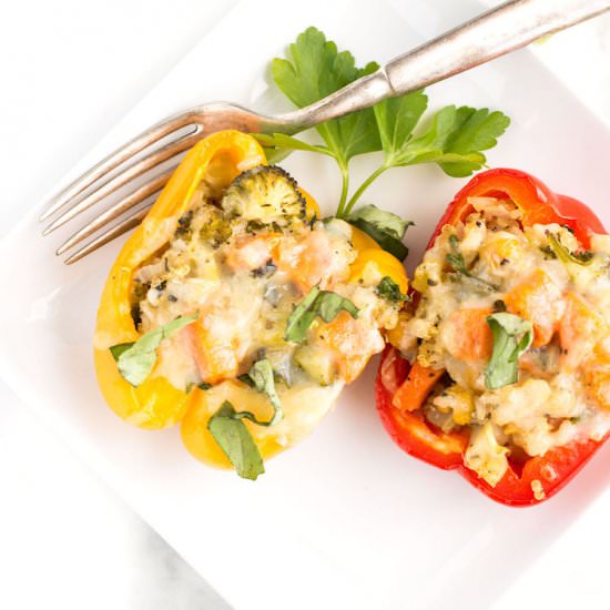 Vegetarian Quinoa Stuffed Peppers - Recipe photo by nourishedtheblog