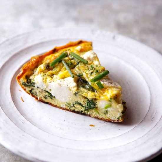 Frittata with Greens and Ricotta - Recipe photo by doublethyme