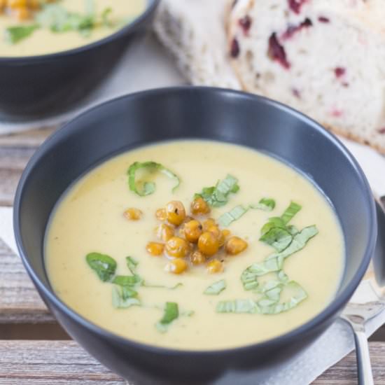 Roasted Chickpea Soup - Recipe photo by foodandjourneys