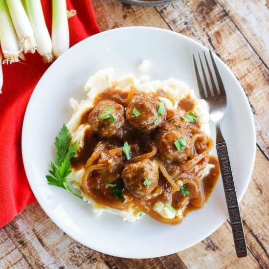 Salisbury Steak Meatballs - Recipe photo by homeandplate