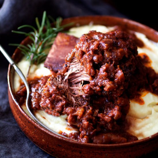 Cabernet Braised Beef Short Ribs - Recipe photo by fromachefskitchen