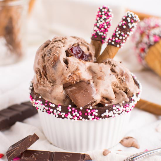 Chocolate-Covered Cherry Ice Cream - Recipe photo by A baJillian Recipes