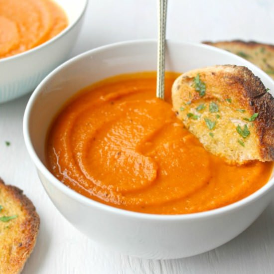 Tomato Butternut Squash Soup - Recipe photo by berry sweet life