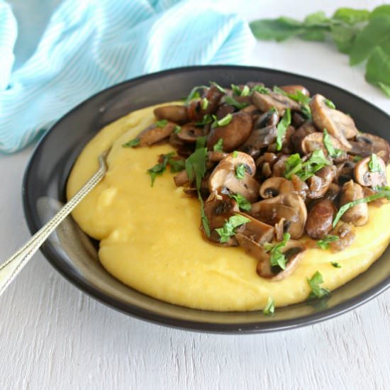 Polenta & Garlic Sautéed Mushrooms - Recipe photo by berry sweet life