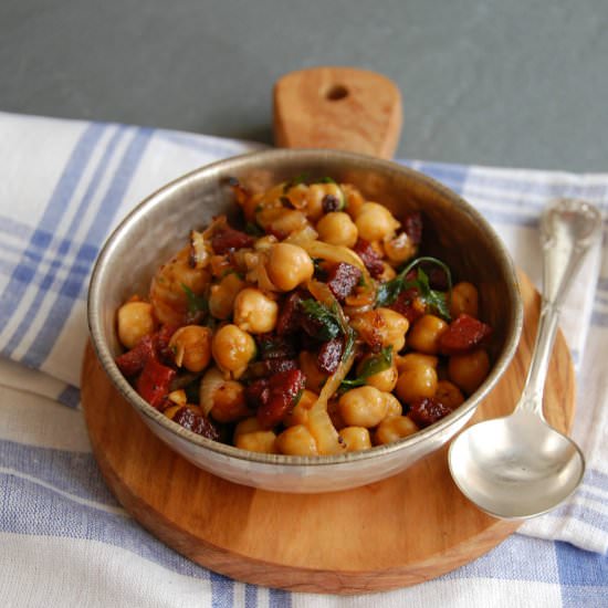 Chickpea and Chorizo Warm Salad - Recipe photo by Technicolor Kitchen