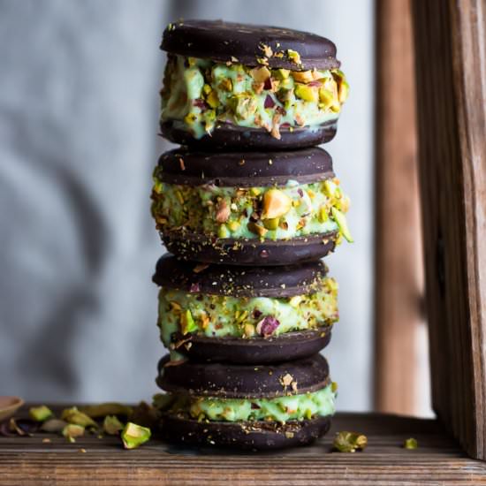 Pistachio Ice Cream Sandwiches - Recipe photo by megiswell
