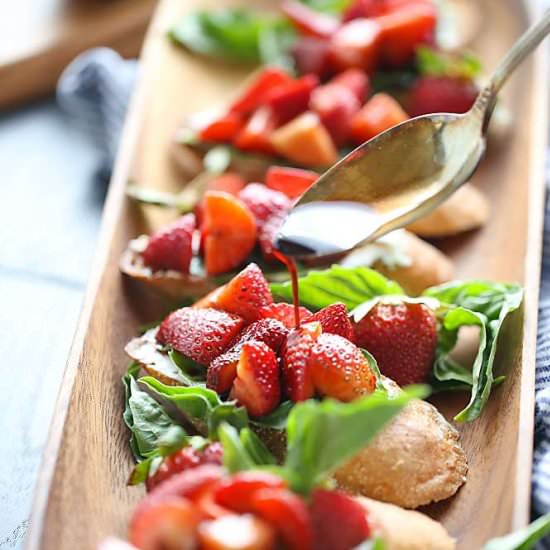 Strawberry Chambord Whipped Cheese Toasts - Recipe photo by foxandbriar