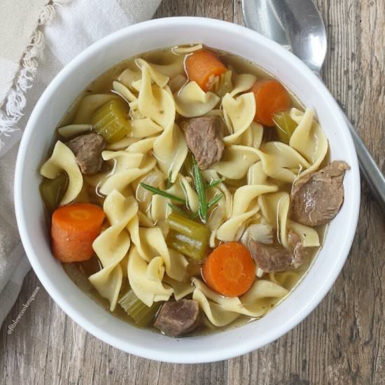 Slow Cooker Beef Noodle Soup - Recipe photo by FitSlowCookerQueen