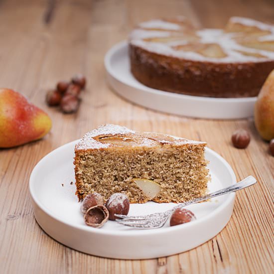 Juicy Nut Pear Cake - Recipe photo by cookingcatrin