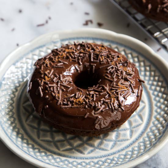 Baked Cayenne Chocolate Donuts - Recipe photo by the little epicurean