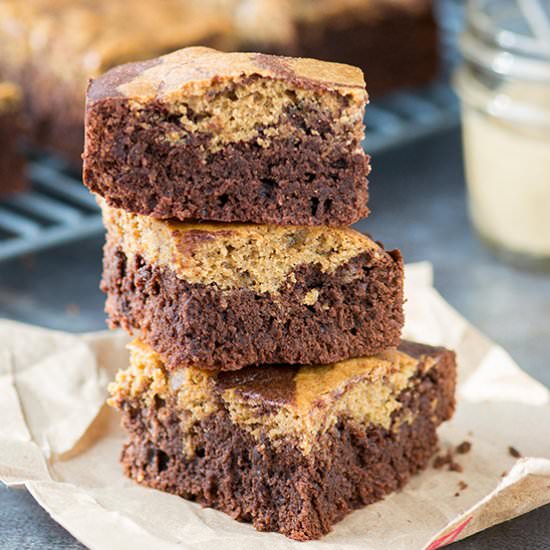 Paleo Tahini Swirl Brownies - Recipe photo by Queen of My Kitchen