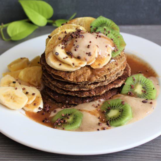 Vegan Gluten-free Tropical Pancakes - Recipe photo by primitivish
