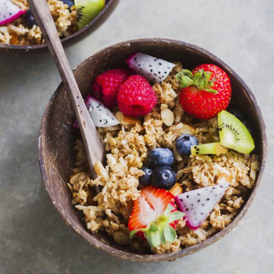 Stove Top Coconut & Almond Granola - Recipe photo by Pheebs Foods