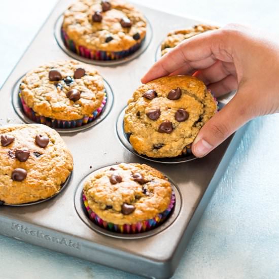 Oatmeal Banana Chocolate Muffins - Recipe photo by myfoodstory
