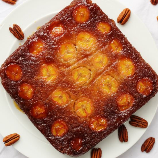 Banana Upside Down Cake - Recipe photo by Searchingforspice