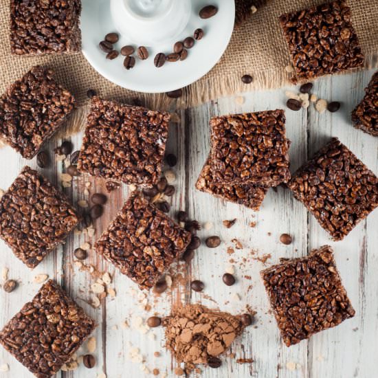 Mocha Rice Krispie Squares - Recipe photo by photosandfood