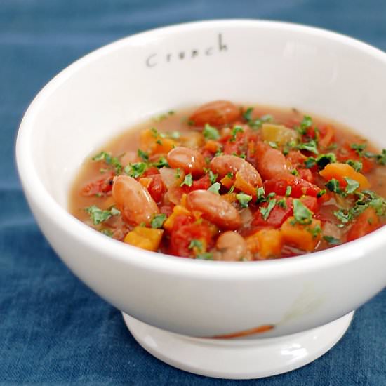 Italian Slow Cooker Cranberry Bean Soup - Recipe photo by geekypoet