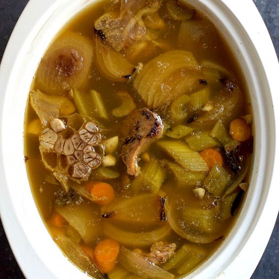 Slow Cooker Beef Bone Broth - Recipe photo by PinchandSwirl