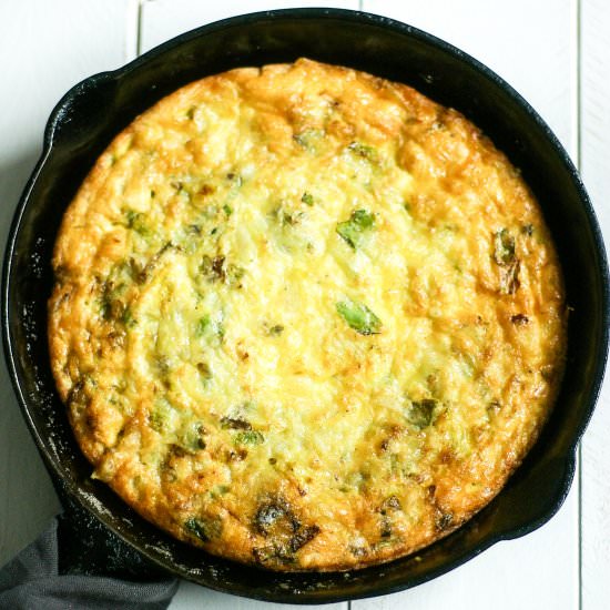 Brussels sprout & gruyere frittata - Recipe photo by chelseashealthykitchen
