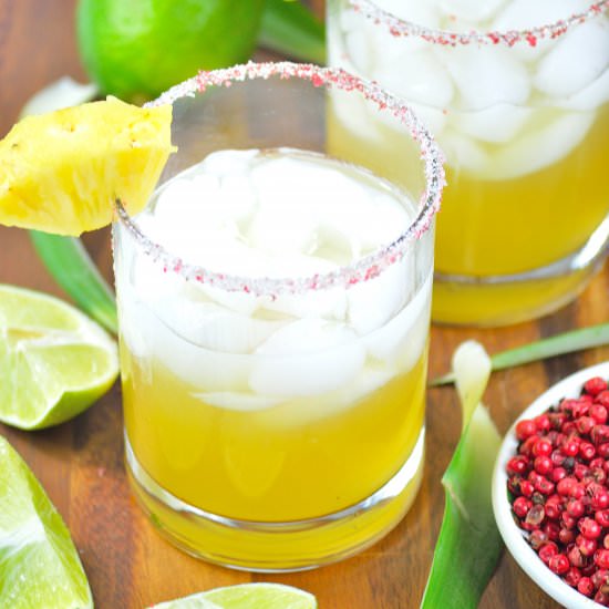 pineapple-pink peppercorn margarita - Recipe photo by IAteTheWholeThing